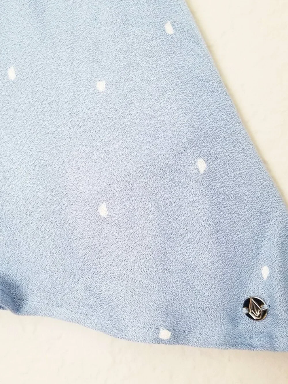 NEW Volcom Light Blue April March Mini Wrap Skirt M Logo Dots Beach Coverup $45